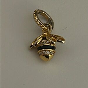 Gold and Black Jeweled Bumblebee Charm